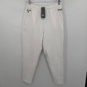 Adidas ZNE White Jogger Pants L Training Track Athleisure Sweatpants Mens NWT